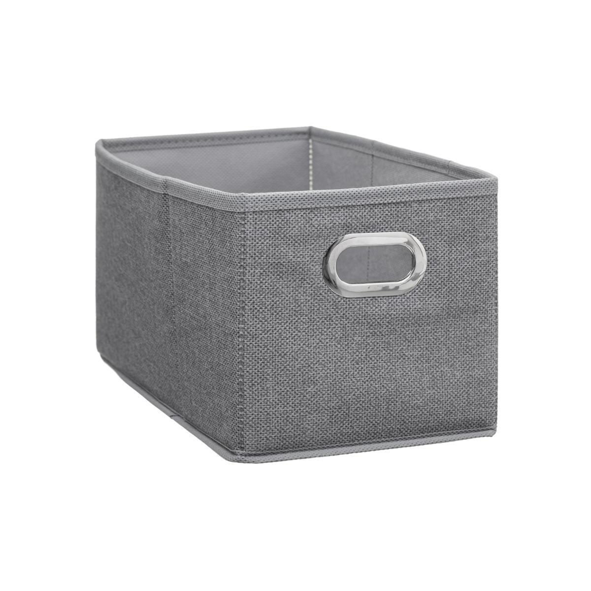 BOITE DE RANGEMENT 15X31CM GRIS CLAIR CHINE