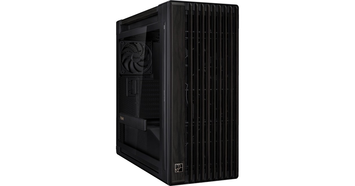 ASUSProArt PA602 Wood Edition - Tempered Glass Panel big tower behuizing  (Zwart | 4x USB-A | 1x USB-C | Tempered Glass, Tweedekans)