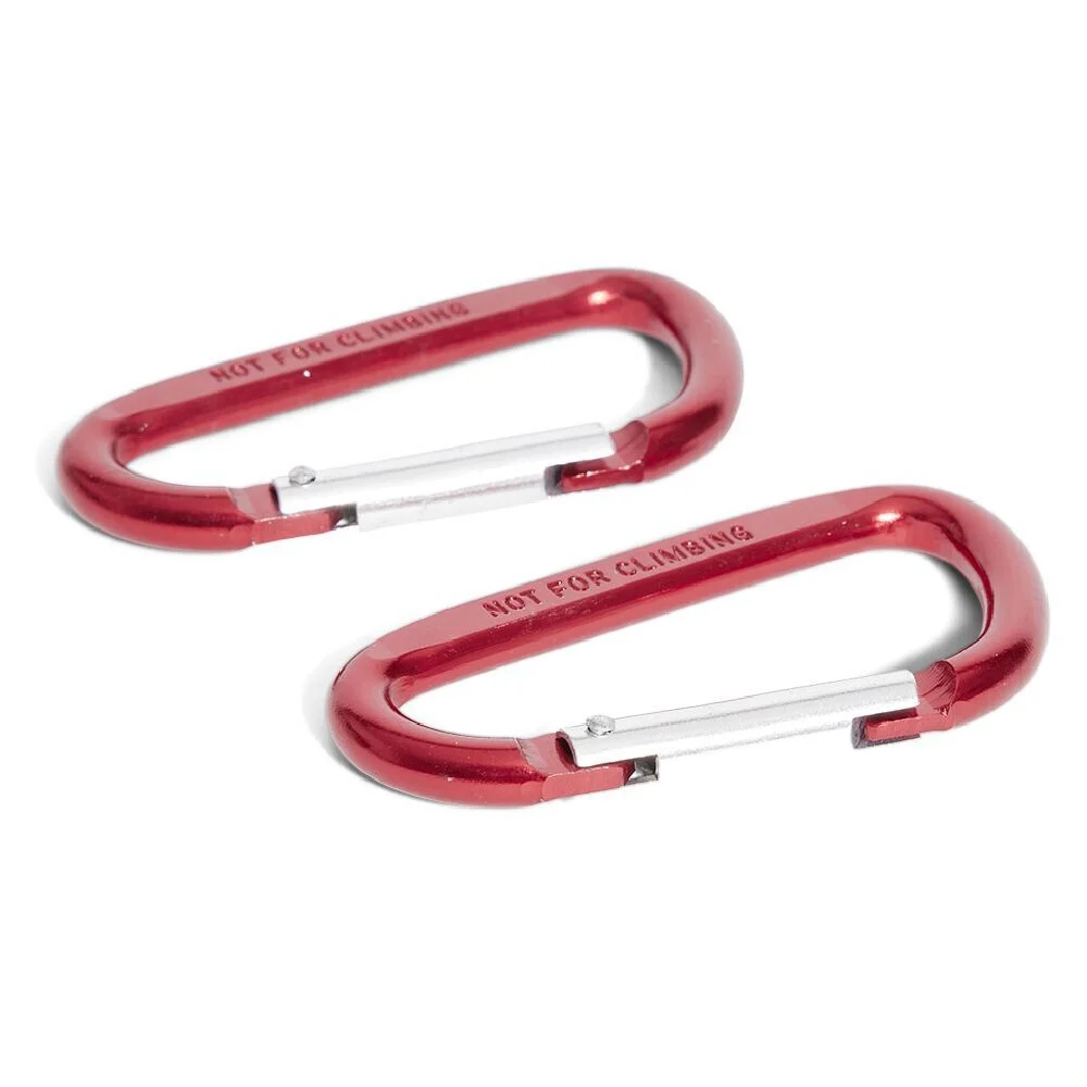 Lot de 2 mousquetons alpins aluminium rouge 80 mm