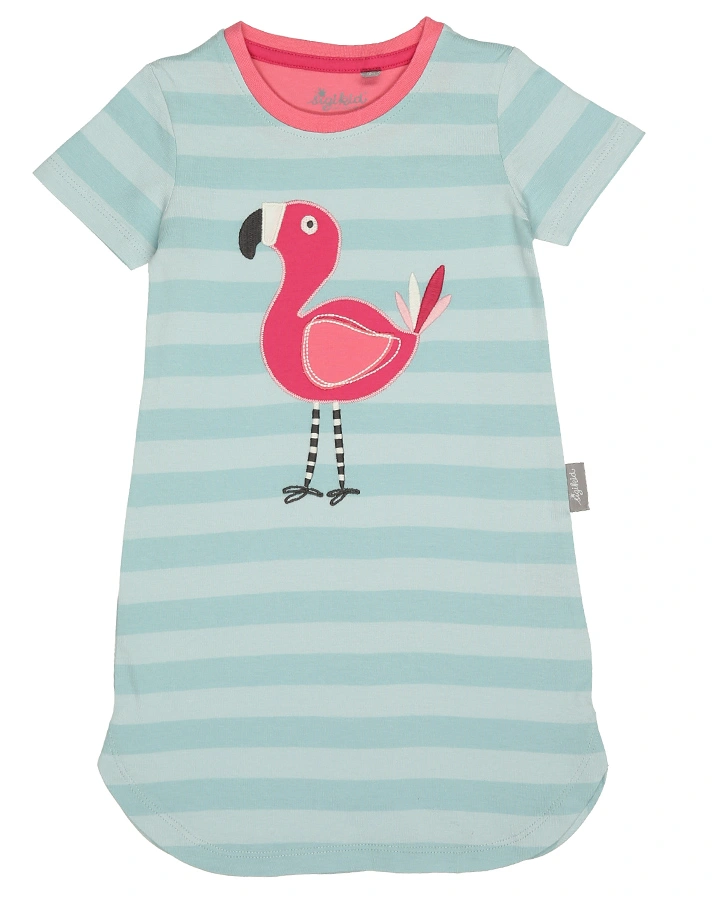 Nachthemd LITTLE FLAMINGO gestreift in hellblau