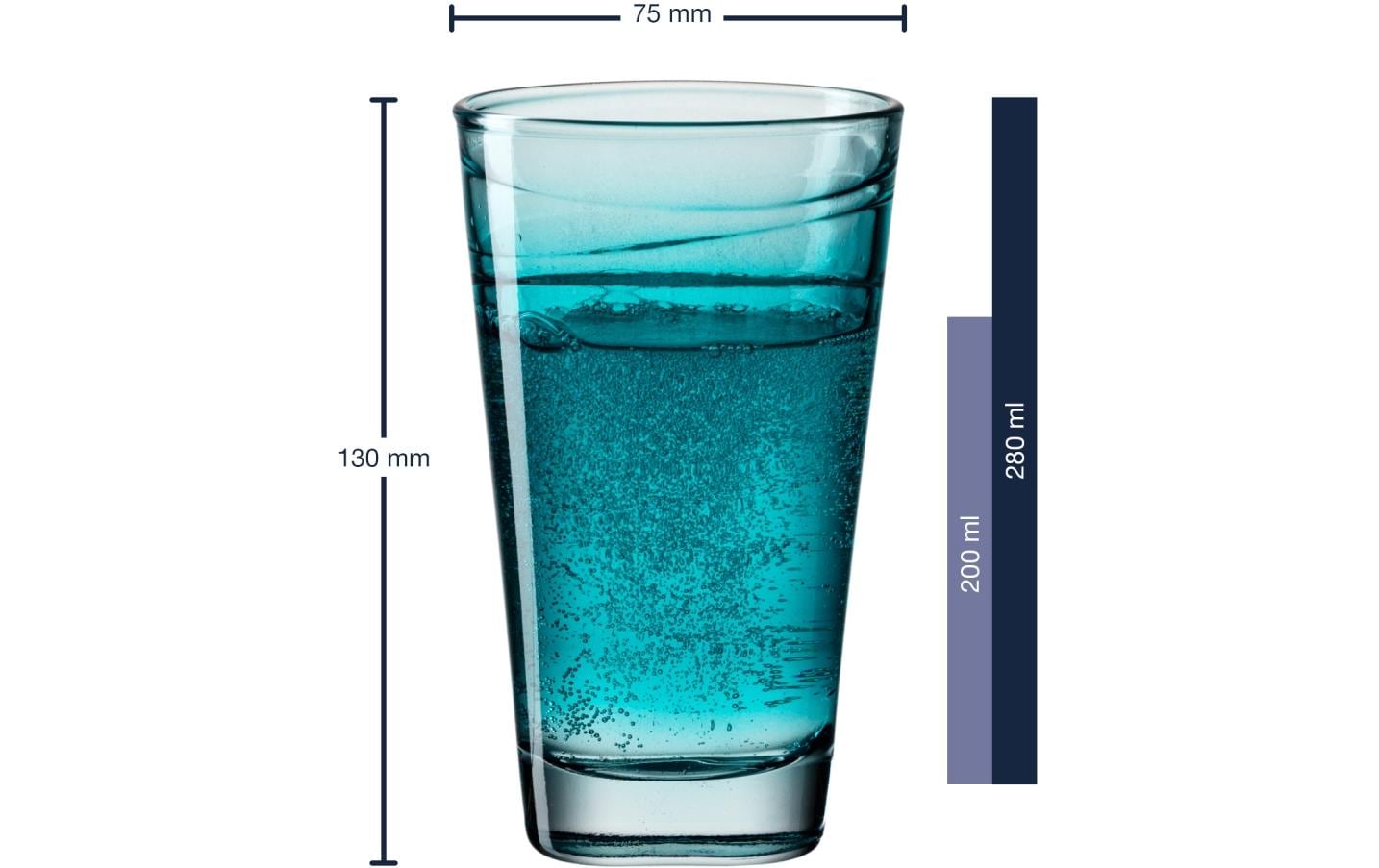 Trinkglas Vario Struttura 280 ml, 6 Stück, TürkisGläser-Set