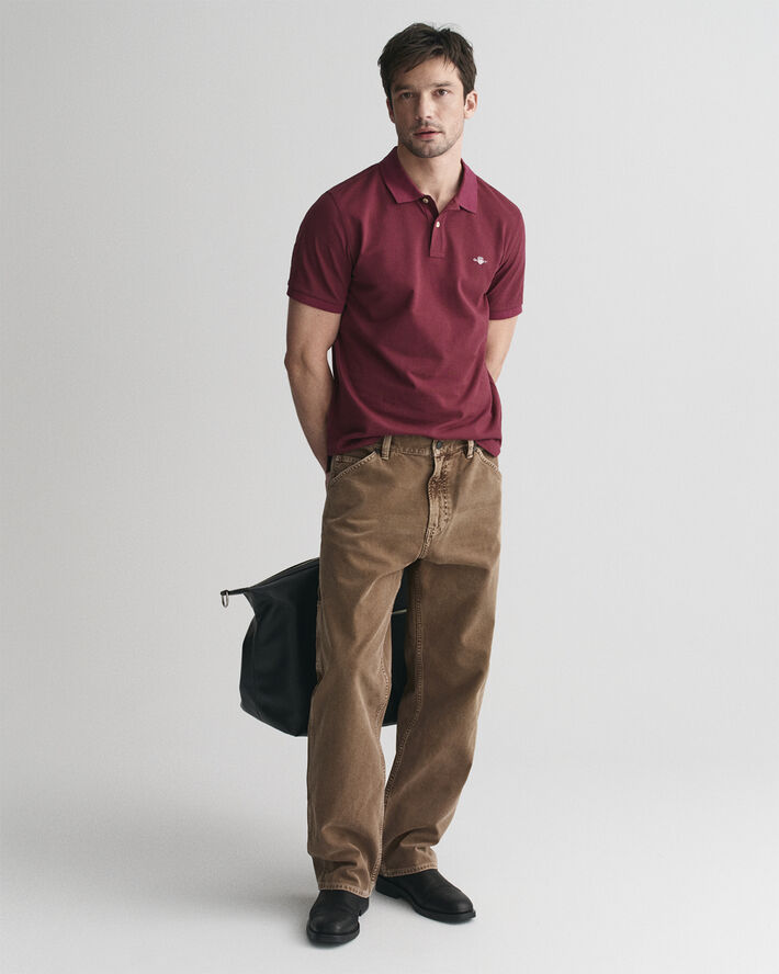 Gant REG SHIELD SS PIQUE POLO Wine red