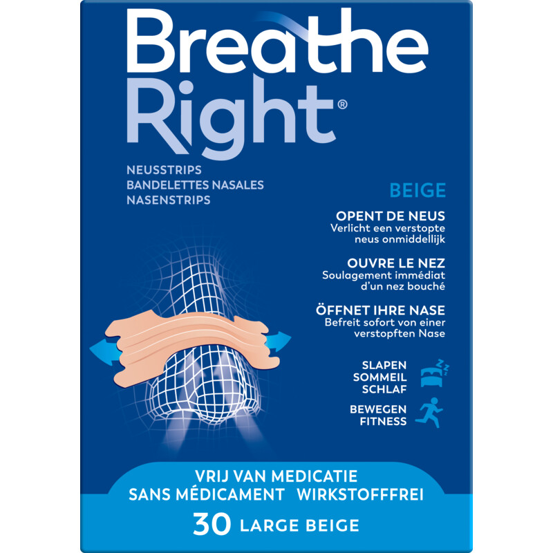 Breathe Right Neusstrips beige