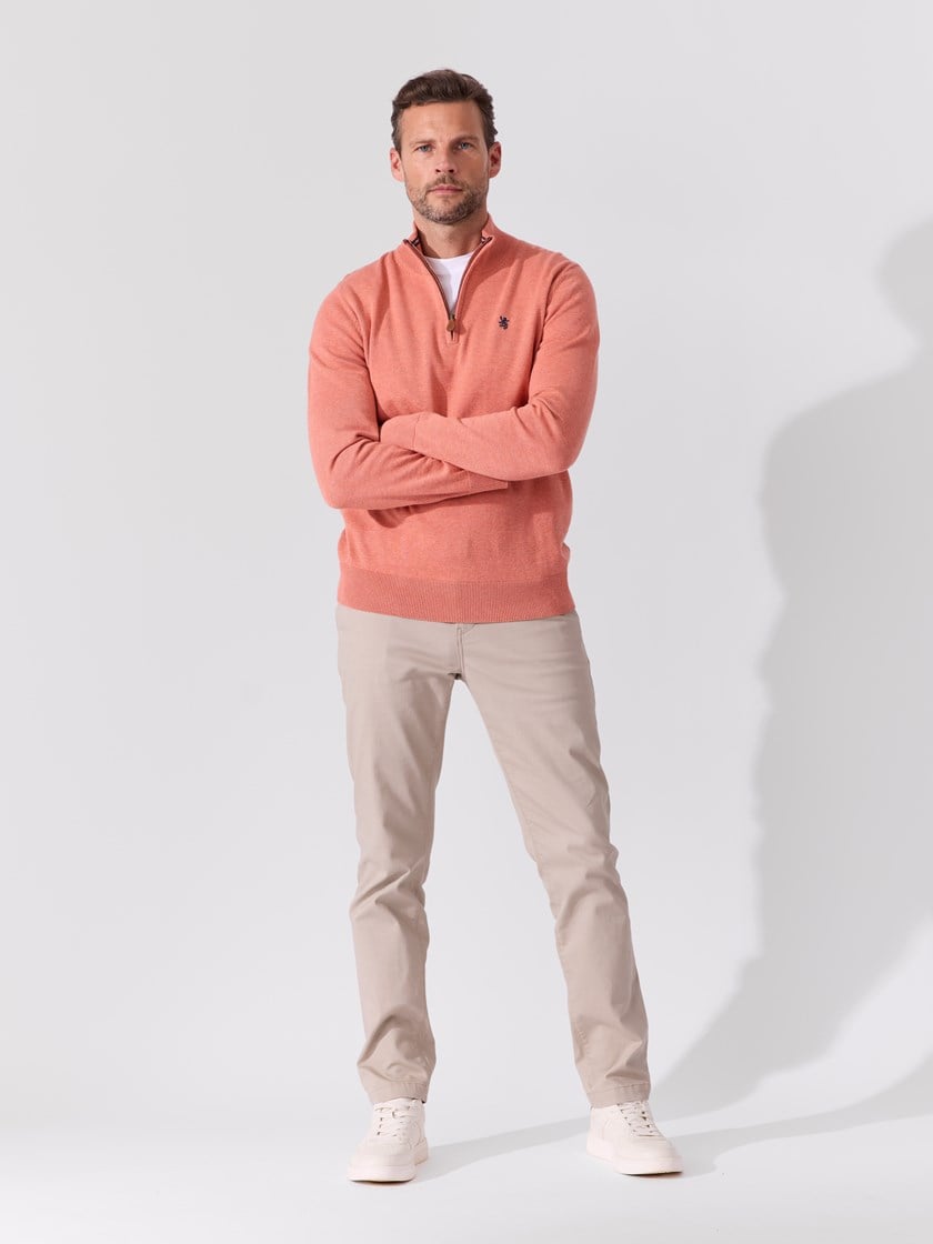 Georg zip genser Tawny Orange