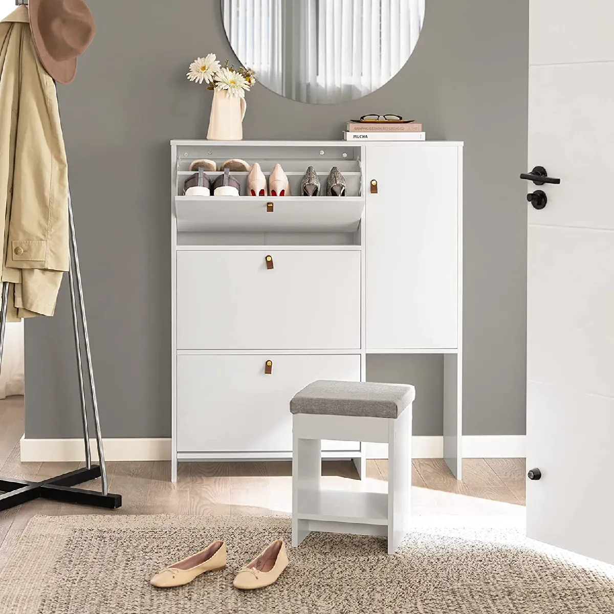 SoBuy Armoire à Chaussures 3 Abattants