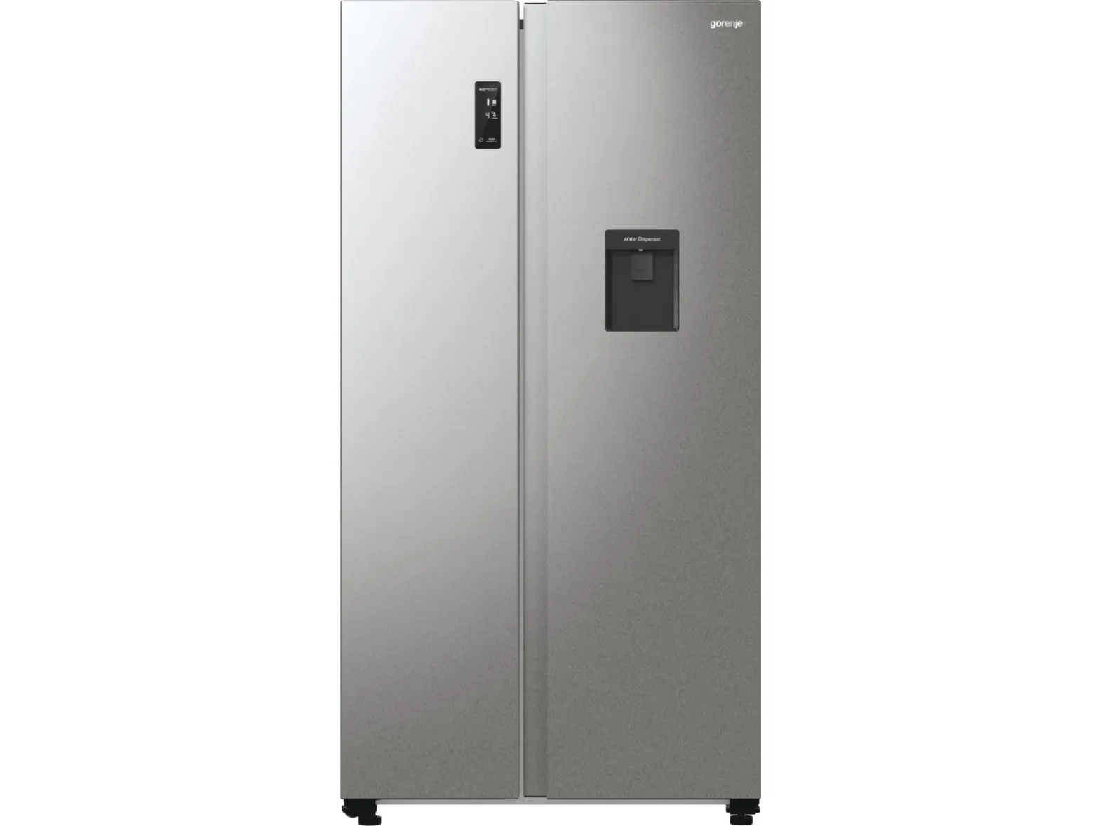 Gorenje G600 NRR9185EAXLWD - Køleskab/fryser - side-by-side med vanddispenser - bredde: 91.5 cm - dybde: 67 cm - højde: 178.6 cm - 547 liter - Klasse E - struktureret grå metallisk