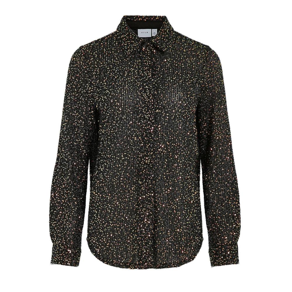 Vila Chemise à Sequin Noir Femme Vila Scara
