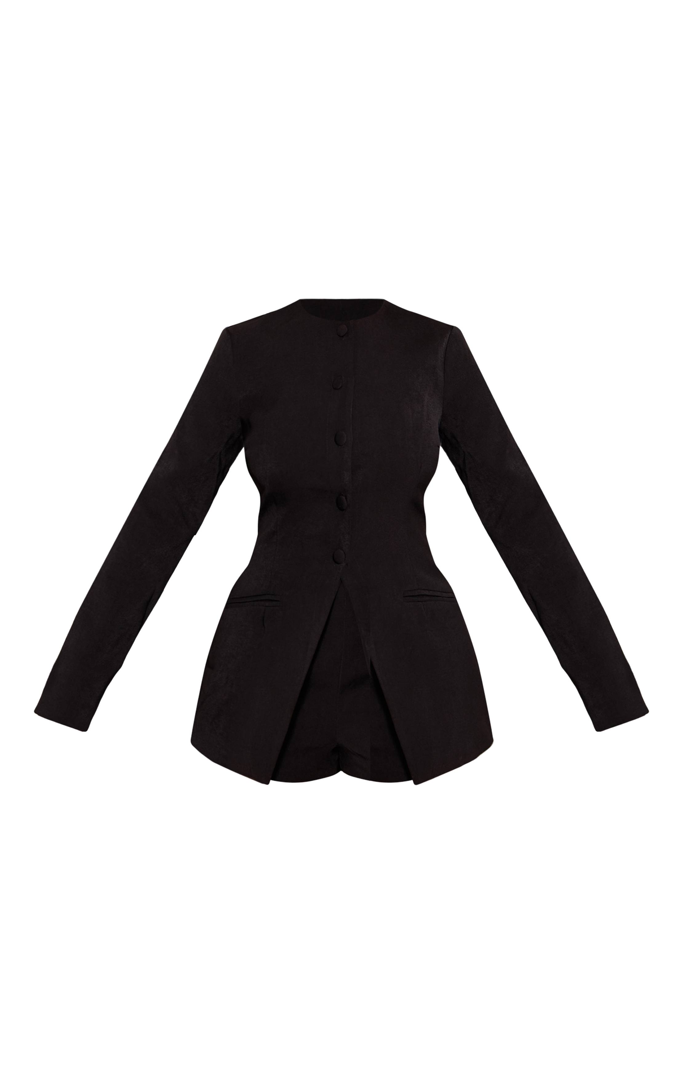 Noir Combi-short Blazer Ajusté À Boutons Devant Shape