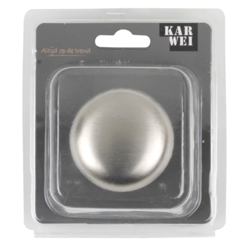 Karwei knopkruk rond rozet RVS look messing