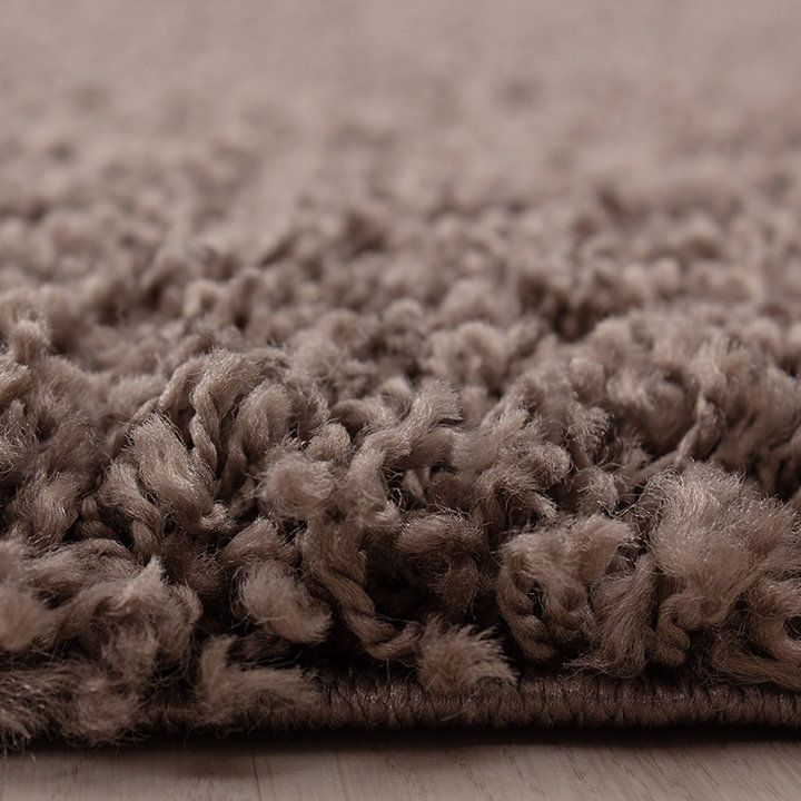 Rond hoogpolig vloerkleed - Sade Taupe | Tijdloos