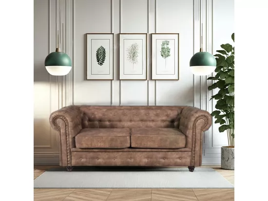 Canapé CHESTERFIELD 2 places / Marron vieilli