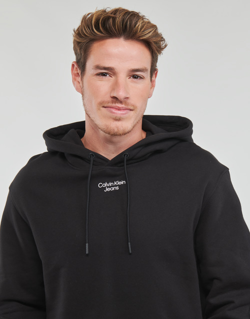 Calvin Klein Jeans - STACKED LOGO HOODIE - Noir