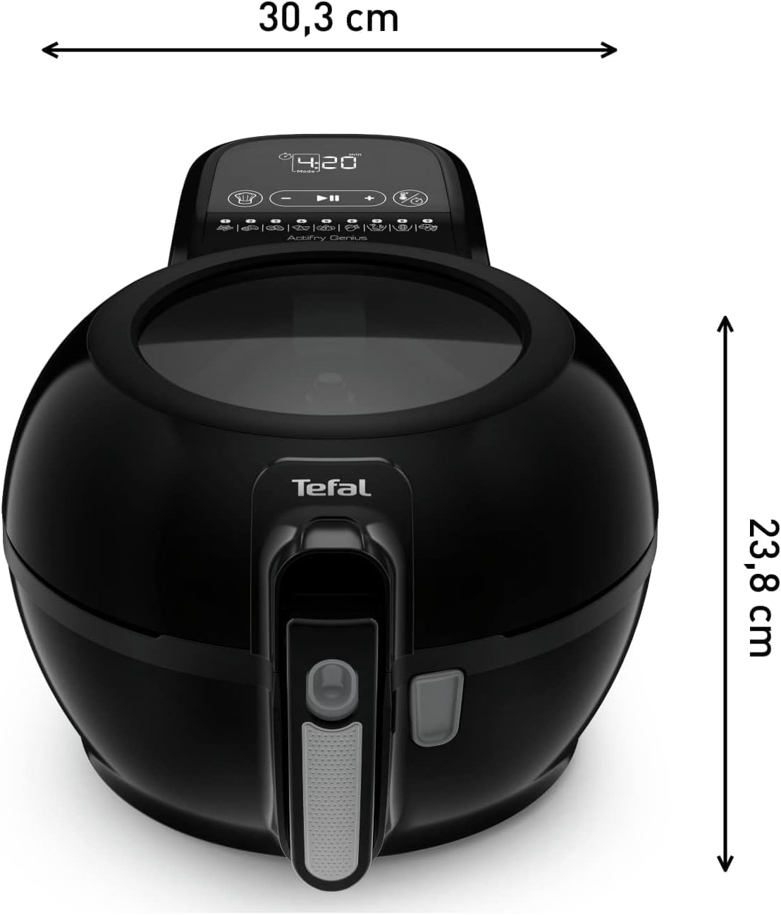 Tefal ActiFry Genius+ Heißluftfritteuse mit Rührarm, Airfryer, kein Schütteln, 1500 W, 1,2 kg für 6 Personen, 9 Auto-Kochmenüs, ‎energiesparend, gesunde Fritteuse ohne Öl, schwarz, FZ7738