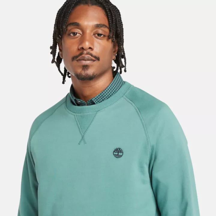 Sweat à col rond et envers bouclé Exeter pour homme en bleu sarcelle