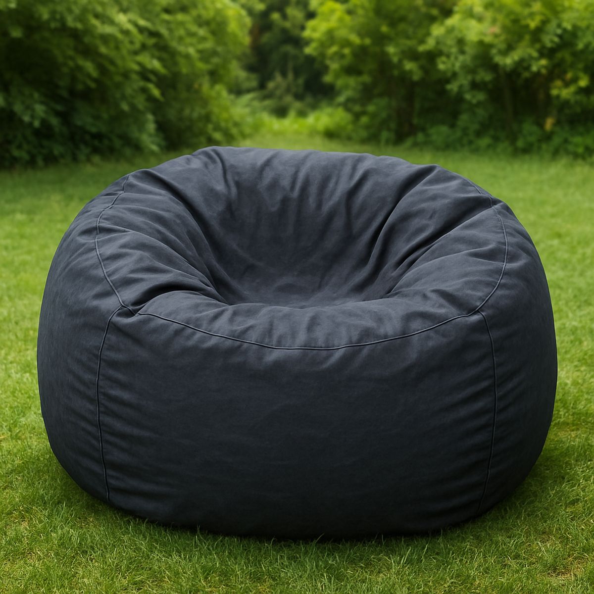 Großer Sitzsack Baumwolle Schwarz 100x100x70 cm