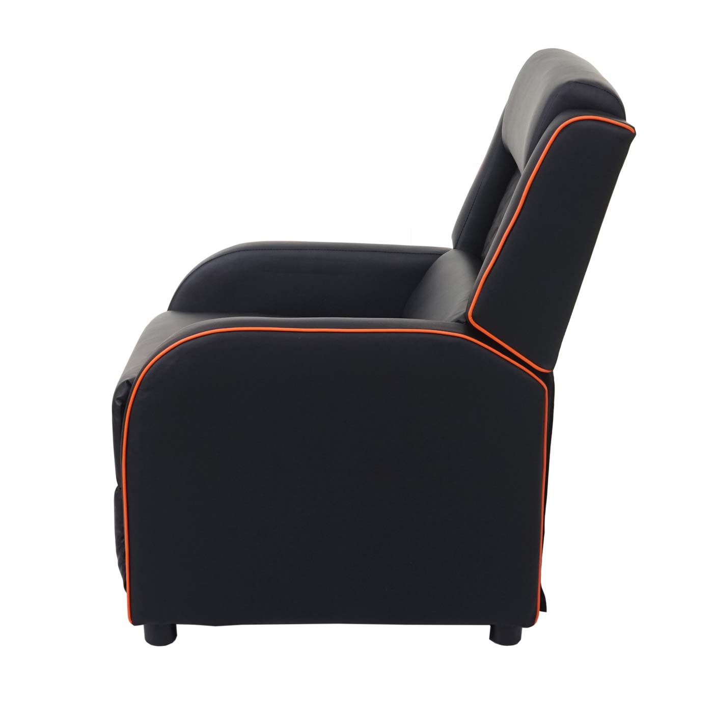 Fernsehsessel MCW-J27, Relaxsessel Liege Sessel TV-Sessel, Kunstleder ~ schwarz-orange