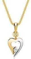 8 karaat geel witgouden ketting met hanger