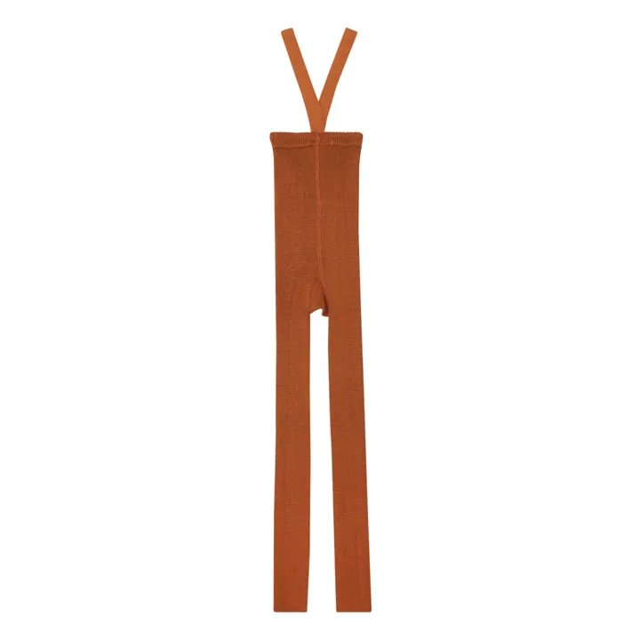 Silly Silas Collants à Bretelles Mérinos et Coton Bio Sans Pieds | Terracotta