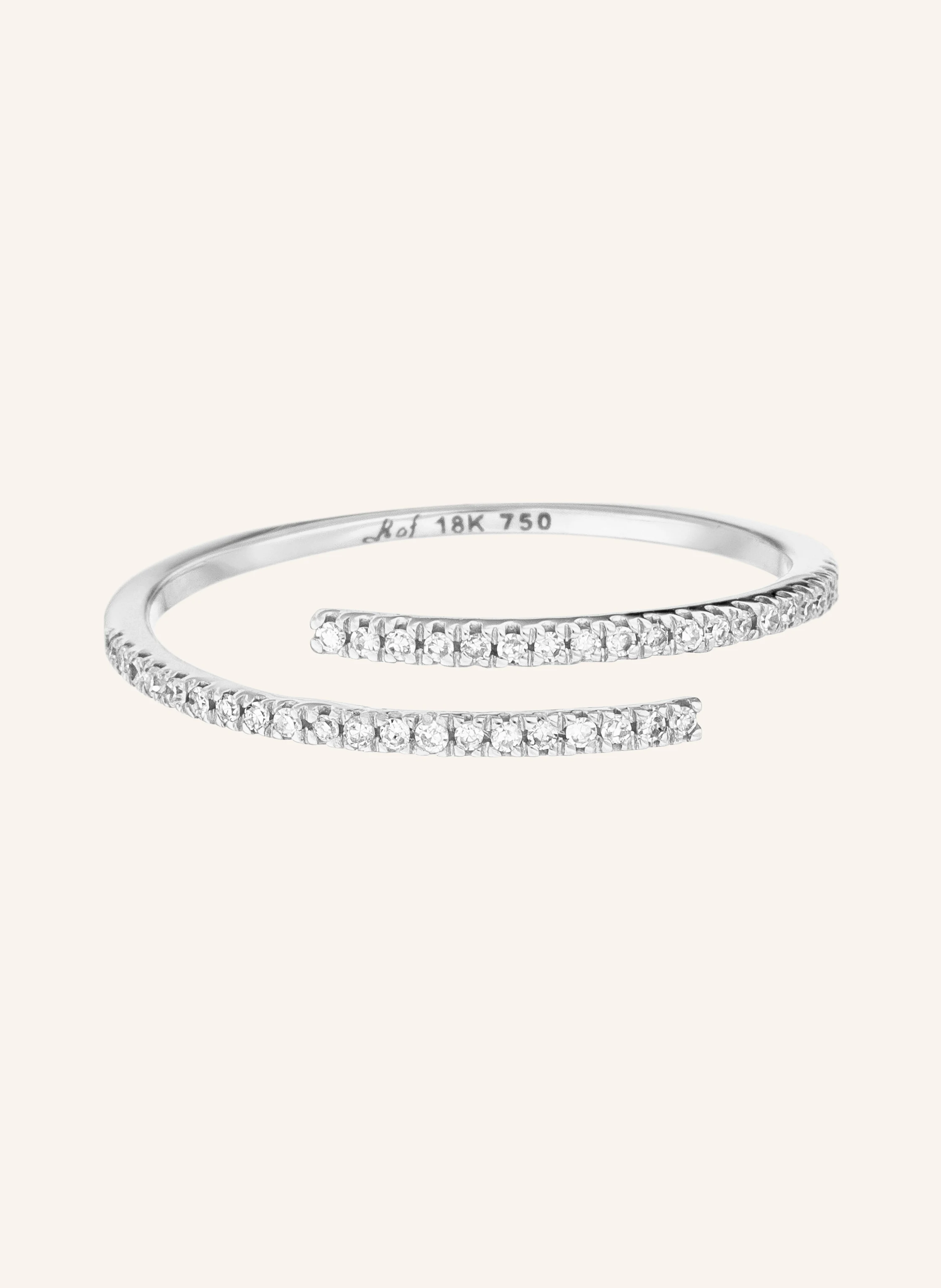Leaf Ring OPEN aus 18 Karat Weißgold mit Diamanten