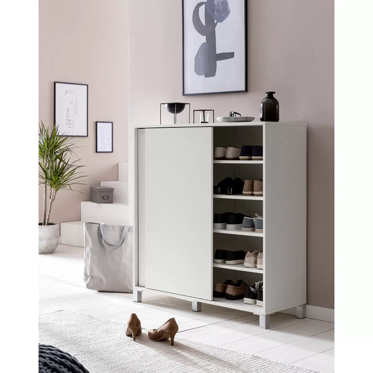 Schuhschrank Hugo creme,hellgrau