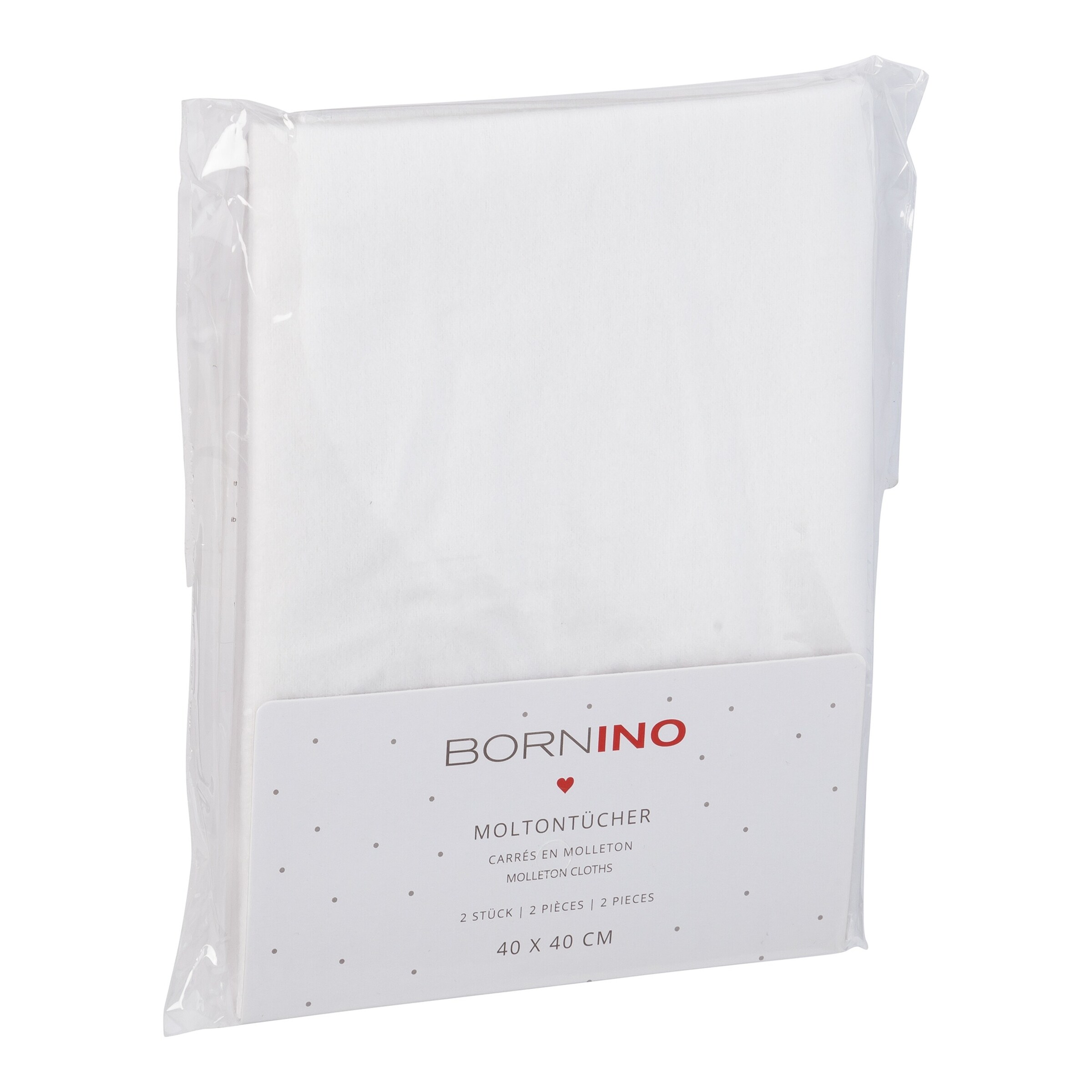 Bornino - Lieblinge 2er-Pack Moltontücher 40x40 cm weiß