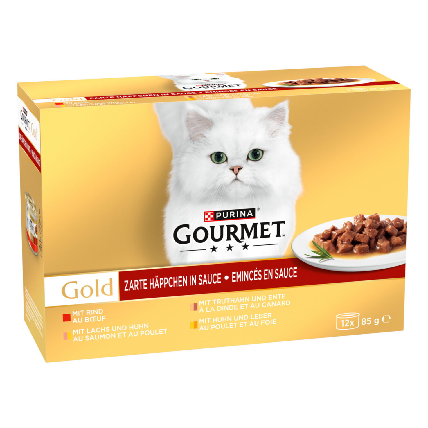 Gourmet Gold Katzenfutter in Sauce Zarte Häppchen 12x85g