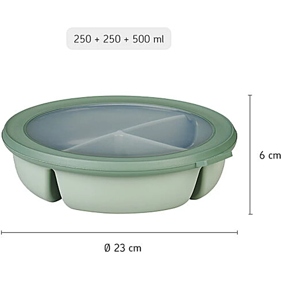 Mepal Bento Bowl mit Mikrowellendeckel Cirqula 250 + 250 + 500 ml hellblau