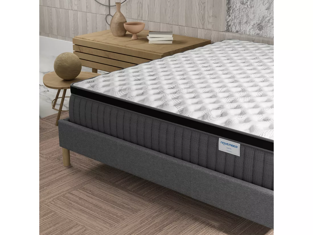 Matelas 80x200 cm - Ressorts ensachés et mousse mémoire de forme-Épaisseur 30cm
