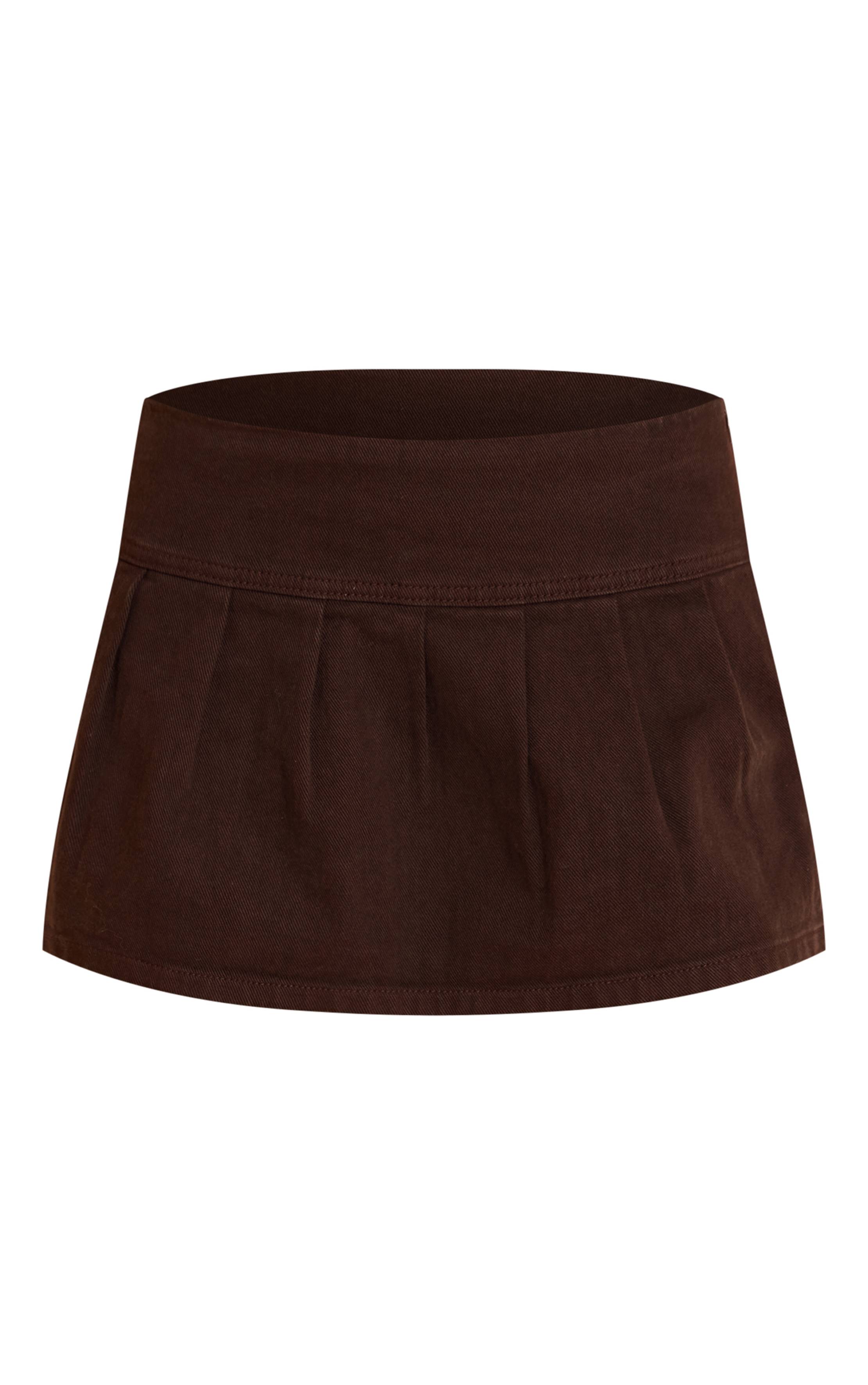 Chocolat Mini-jupe Plissée En Denim Indigo Fluide