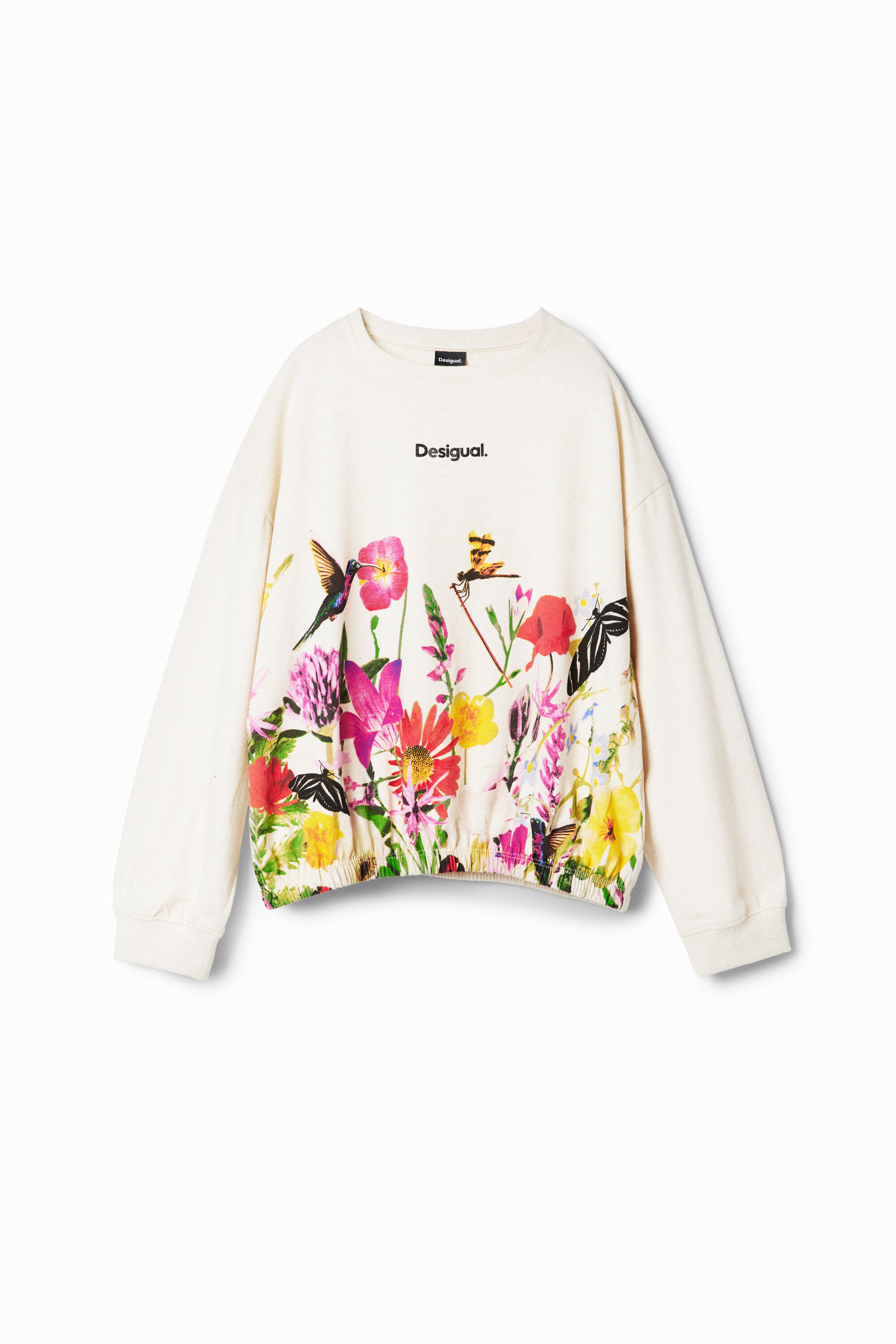 T-shirt froncé fleurs