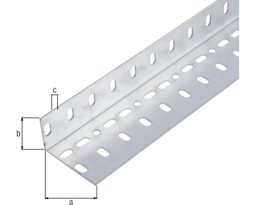 Conceptor hoekprofiel, geperforeerd, verzinkt, 60x35x1 mm, 2m