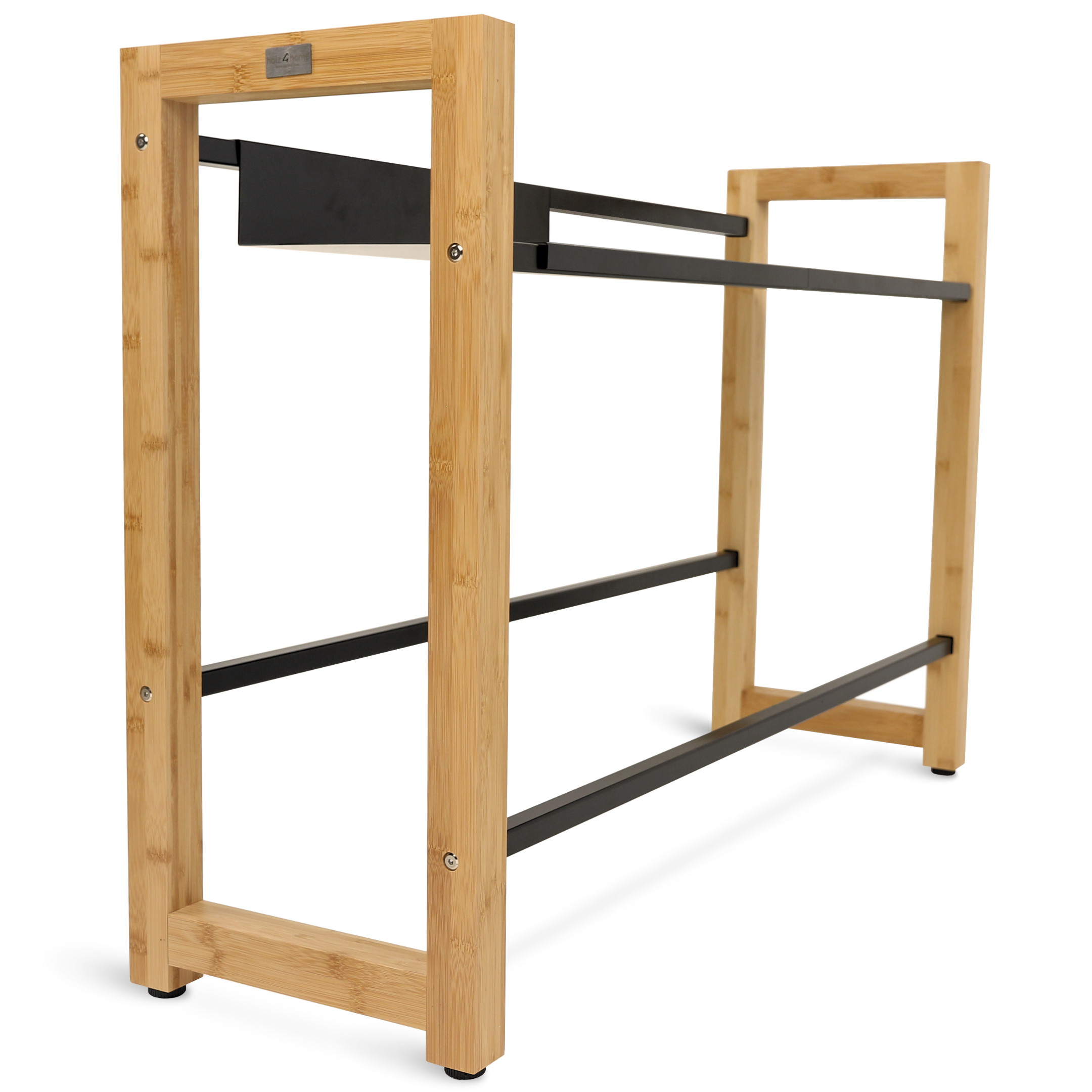 holz4home® Getränkekistenregal aus Holz inkl. Ablage I Silber | 2 Kisten