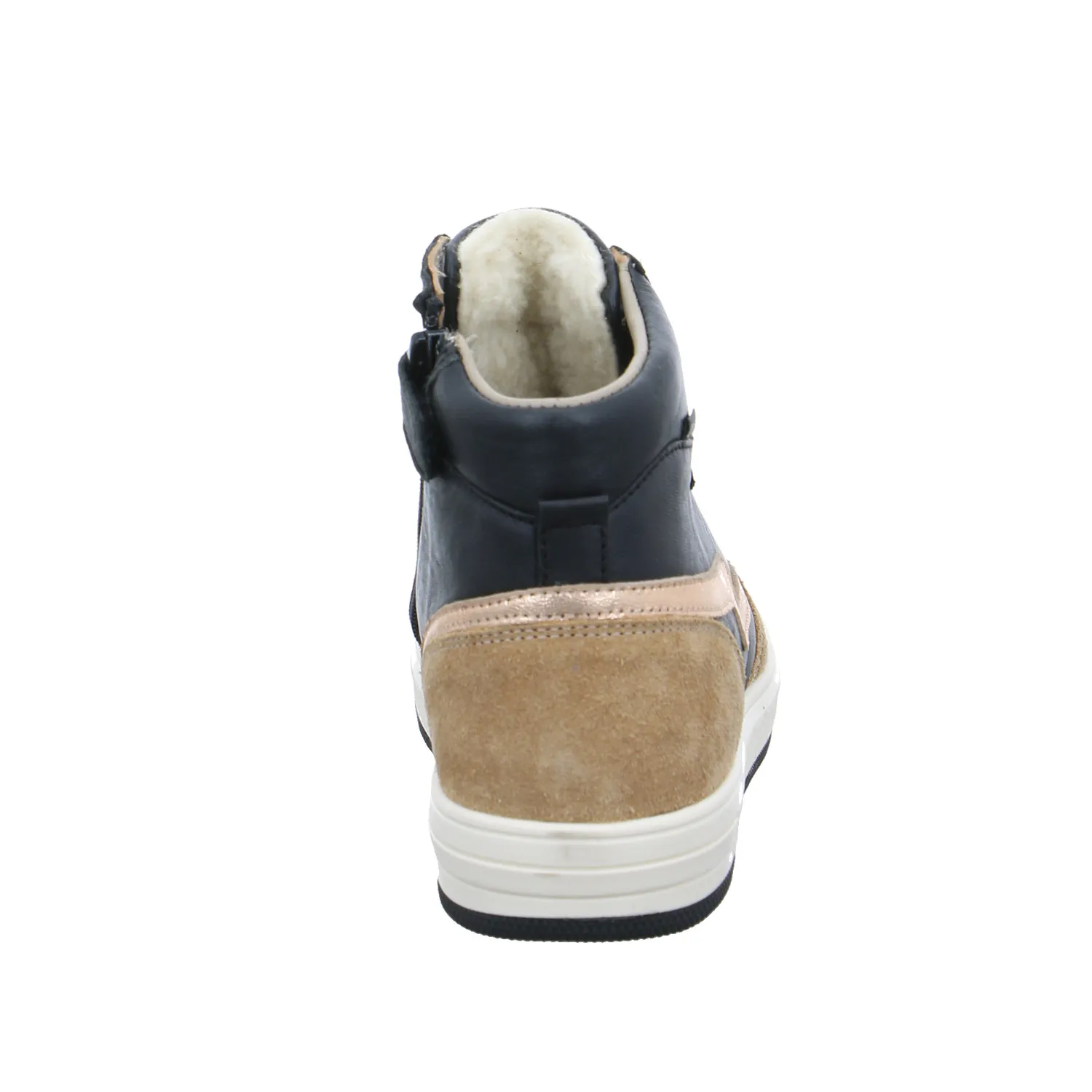 GATTINO Mädchen-Winter-Bottine Schwarz Leder  Sneaker High