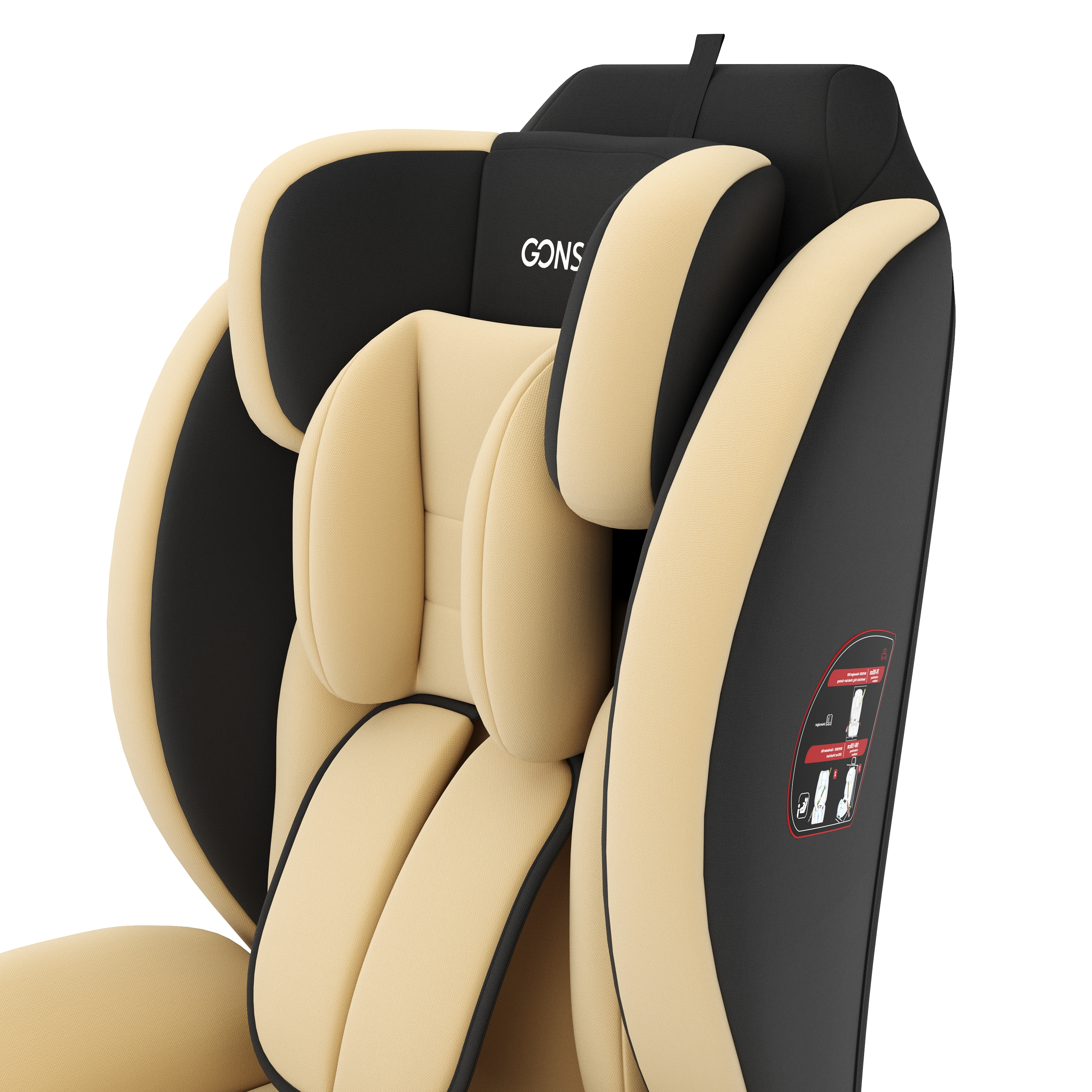 Kindersitz Auto mit ISOFIX beige