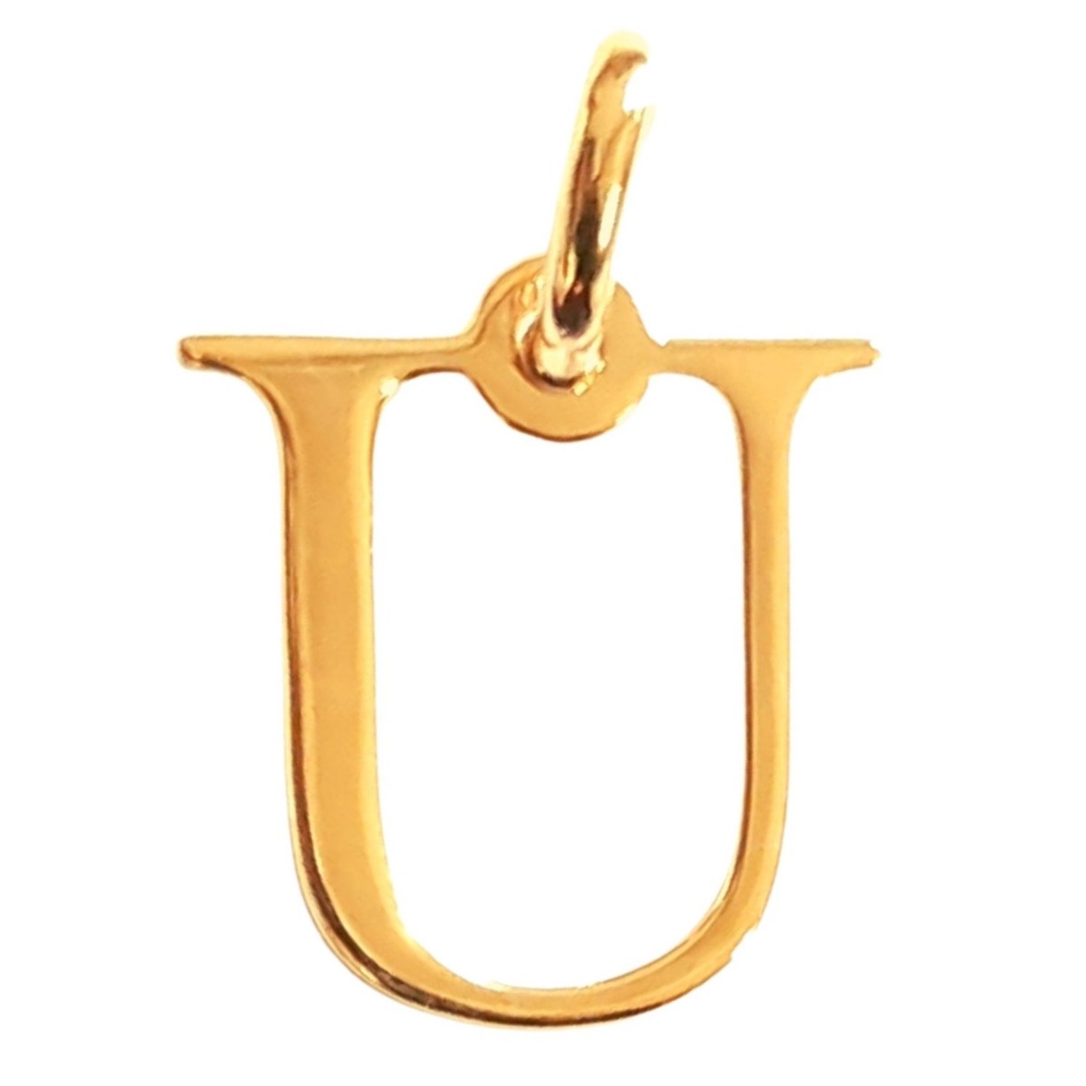 Pendentif Initiale simple lettre U en plaqué or