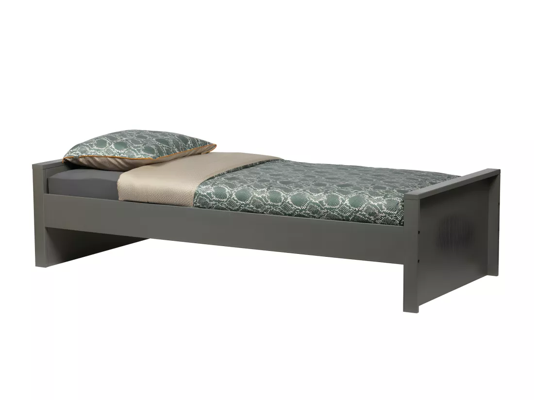 Morris - Lit en pin massif 90x200cm - Gris