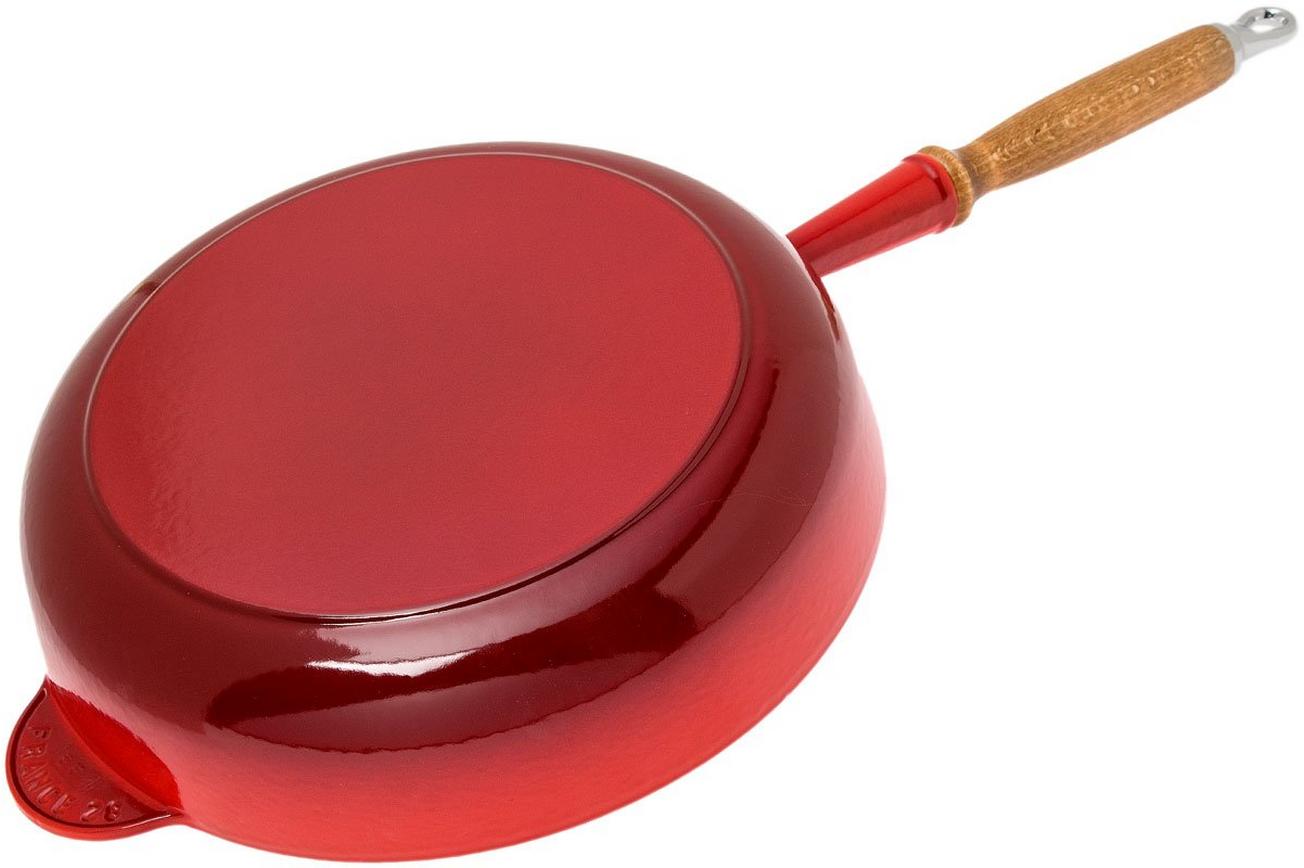 Le Creuset gietijzeren sauteerpan / sauteuse kersenrood, 28 cm, 3,6 liter