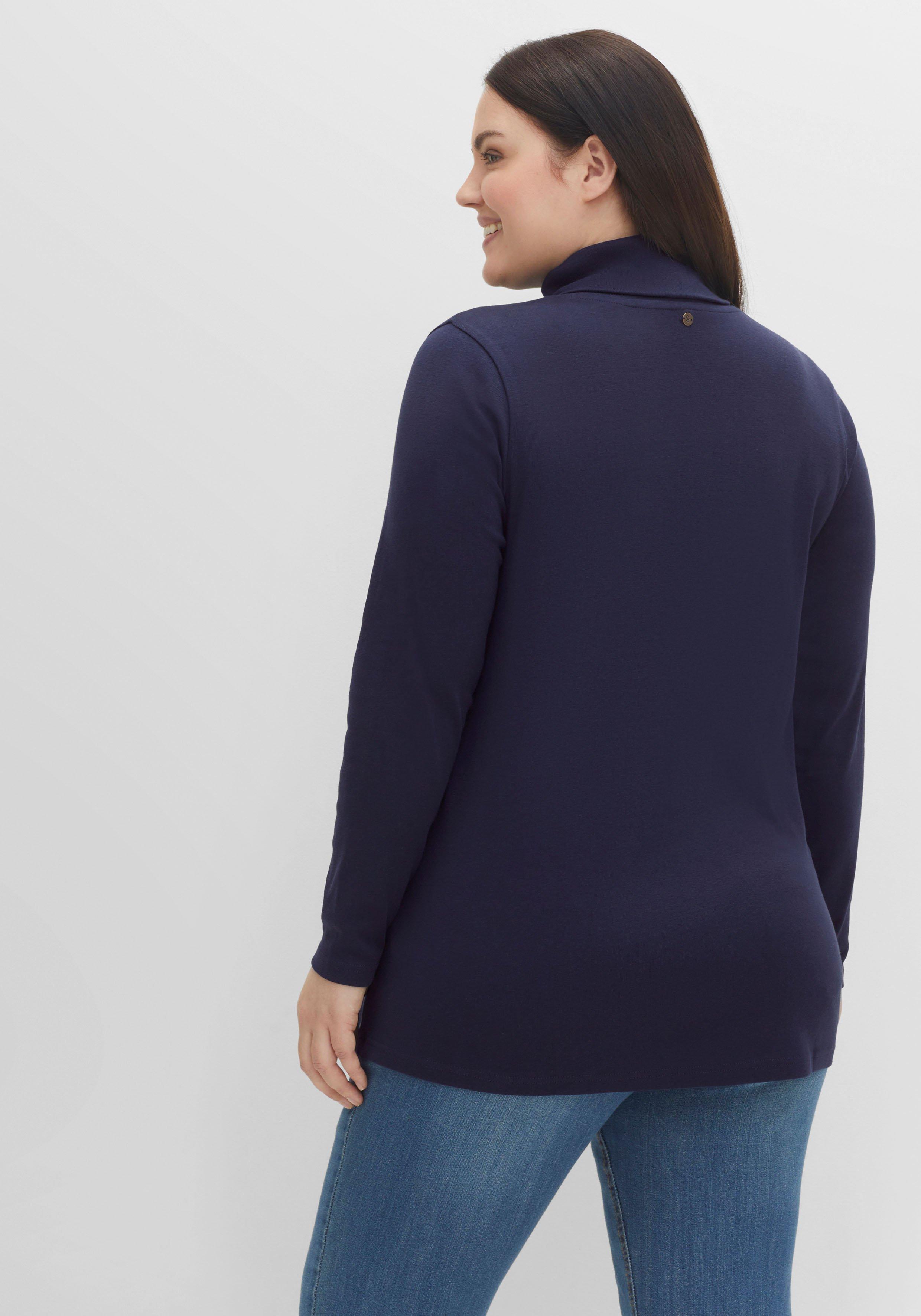 Langarmshirt mit Rollkragen, in A-Linie