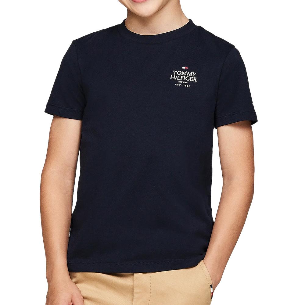Tommy Hilfiger T-shirt Marine Garçon Tommy Hilfiger Logo Puff Print