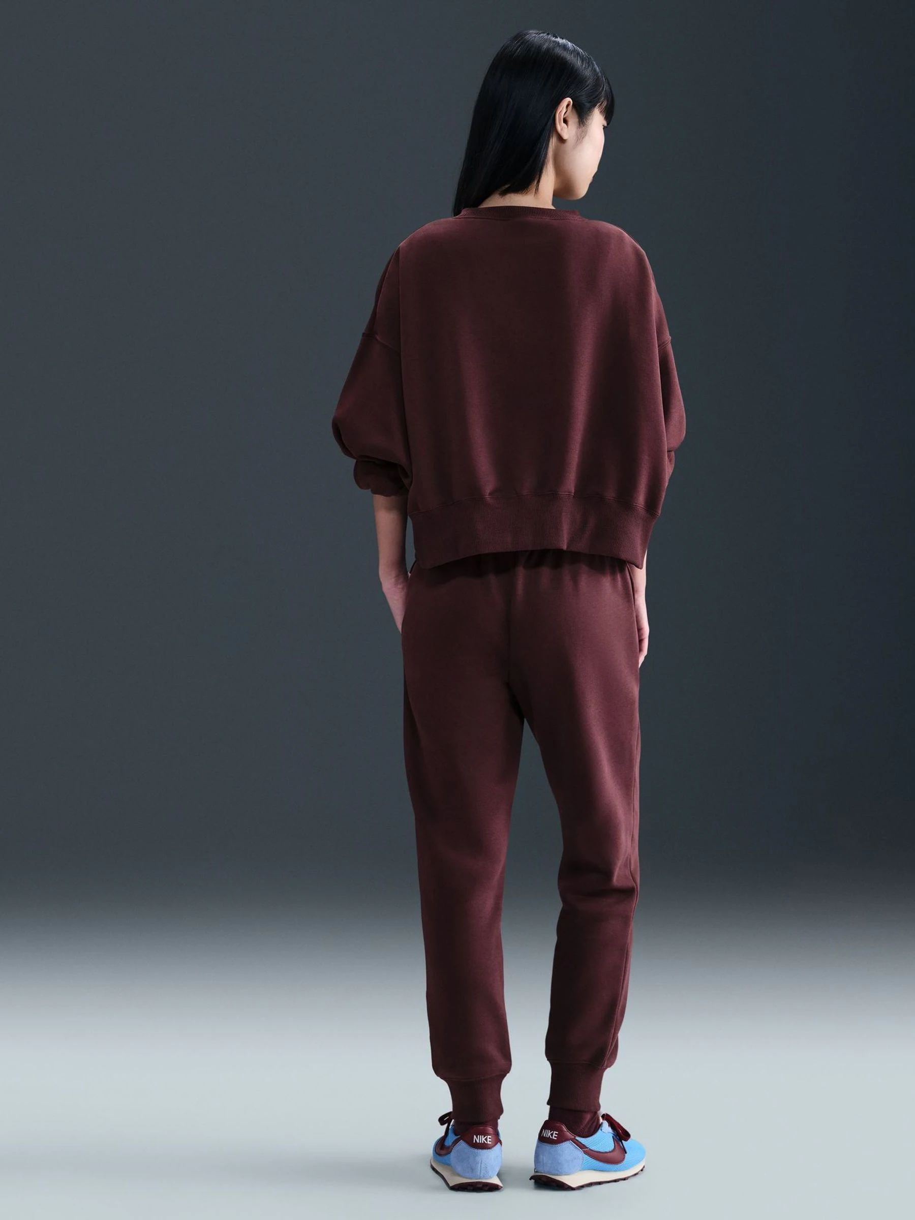 Rood - Nike Phoenix fleece joggingbroek met halfhoge taille