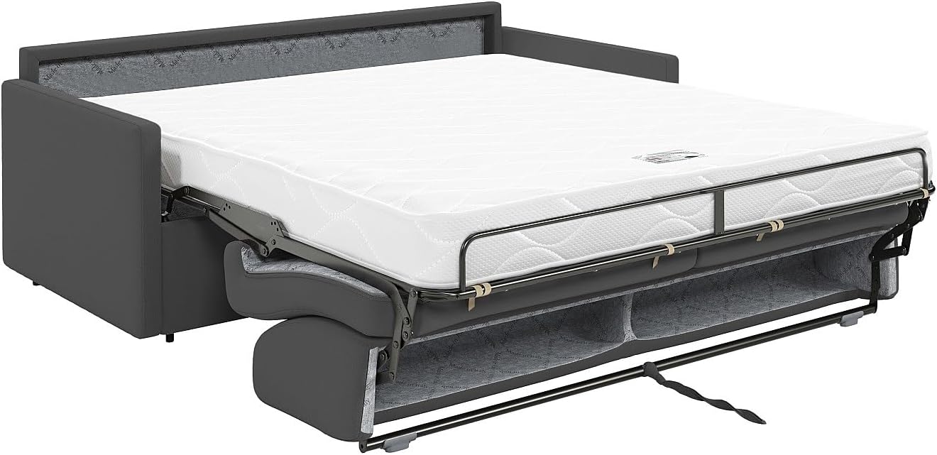 Kauf Unique Schlafsofa 4-Sitzer - Liegefläche: 160 cm - Matratzenhöhe: 14 cm - Stoff - Grau - CALIFE