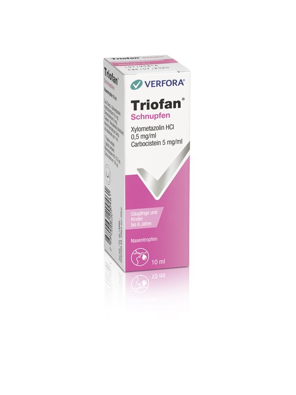 TRIOFAN Schnupfen<br>10 ml, Pipettenflasche, Nasentropfen, Lösung, Kleinkinder und Bébé bis 6 Jahre