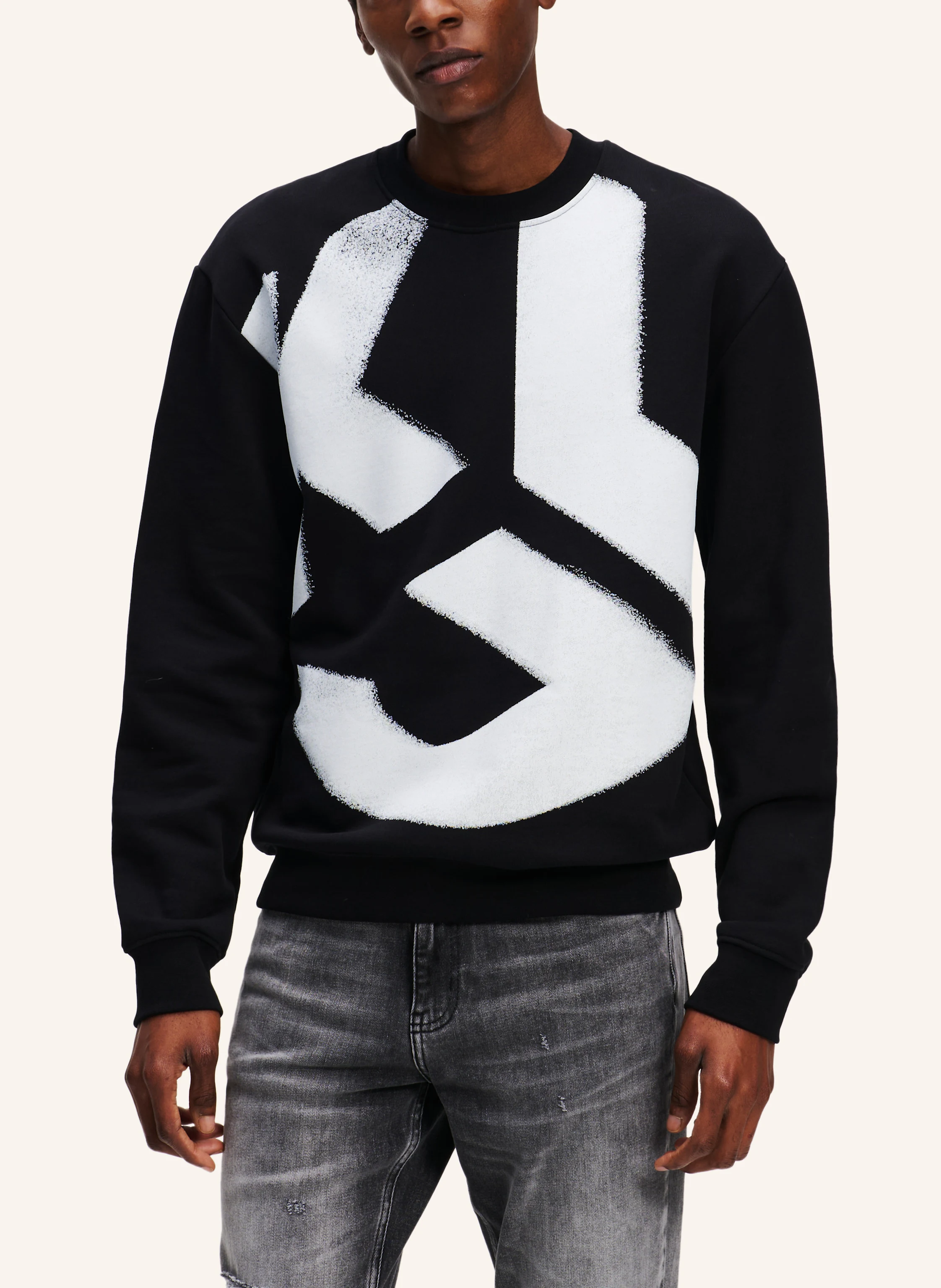 KARL LAGERFELD JEANS KLJ MONOGRAM BLEACHED SWEATSHIRT