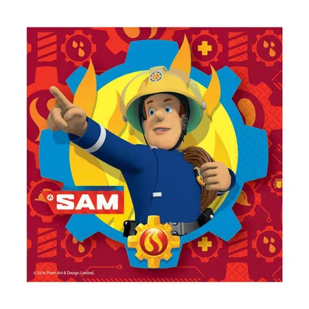 amscan Feuerwehrmann Sam Servietten 20 Stück 33x33cm