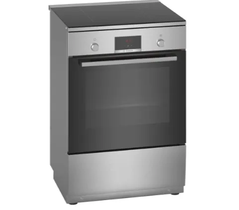 Bosch Serie | 4 HLN39A050U - Komfur - fritstående - bredde: 60 cm - dybde: 60 cm - højde: 90 cm - med selv-rengøring - rustfrit stål