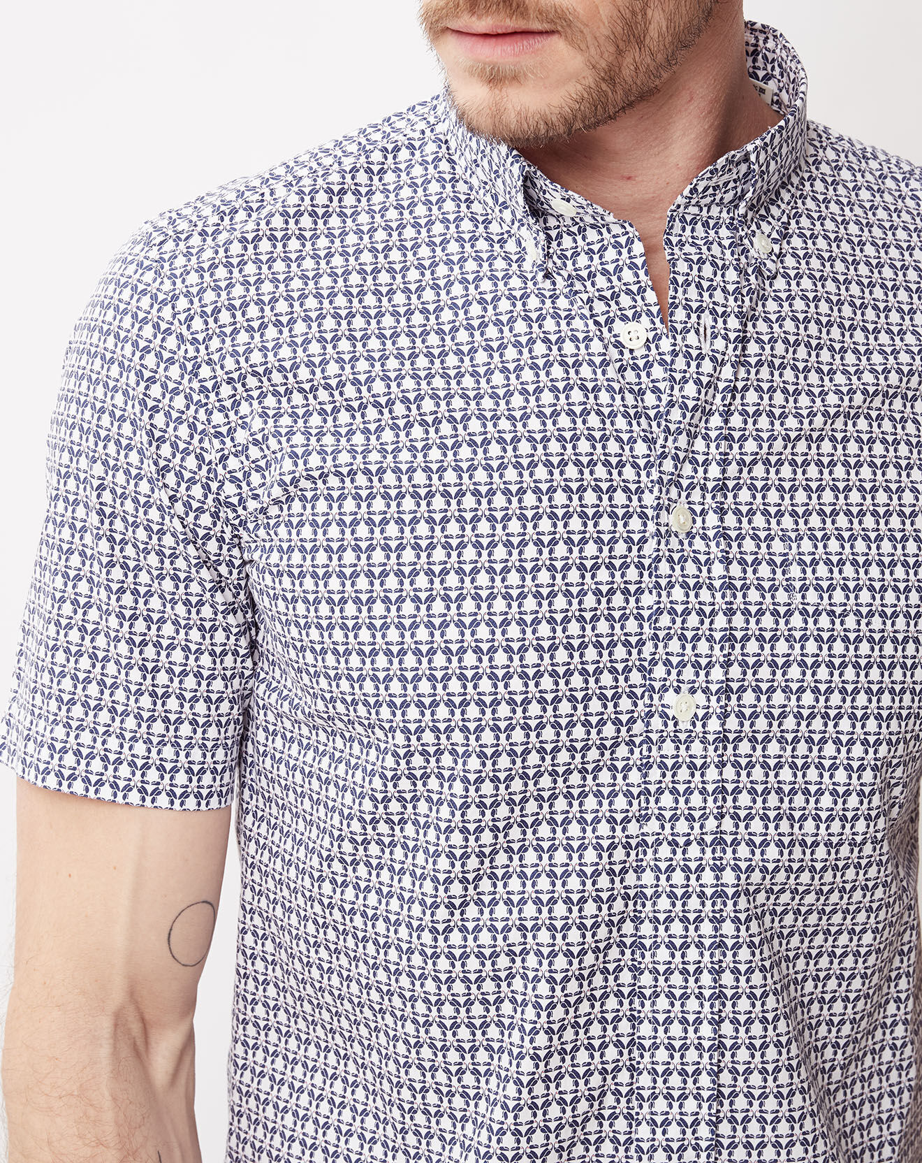 Hartford Chemise slim fit Sander Mc avec imprimé bleu/blanc/rouge