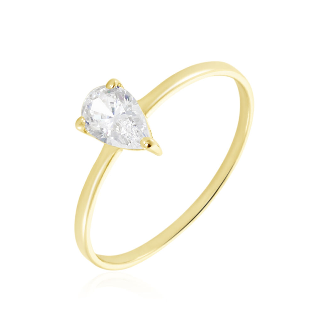 Bague Or Jaune Solitaire Harrietta Oxyde De Zirconium