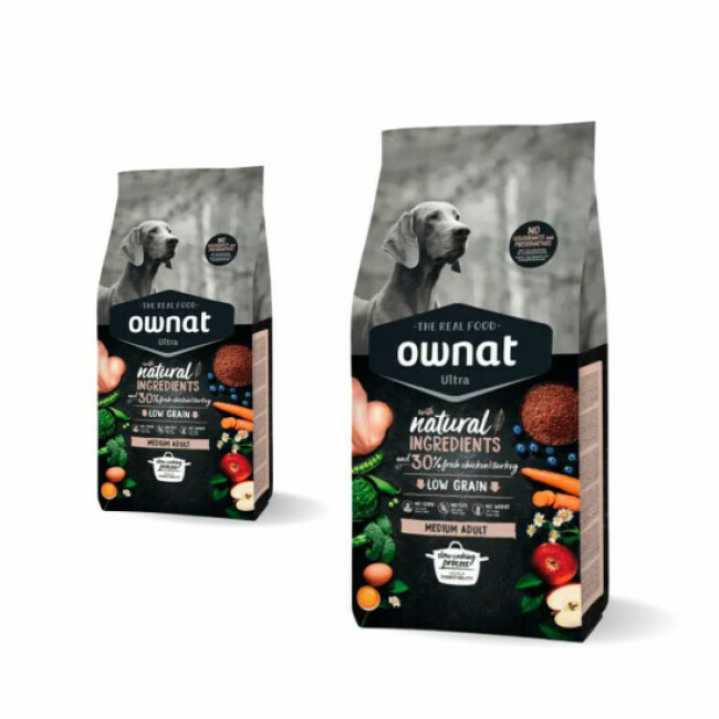 Croquettes Ownat Ultra Medium pour chien adulte de taille moyenne