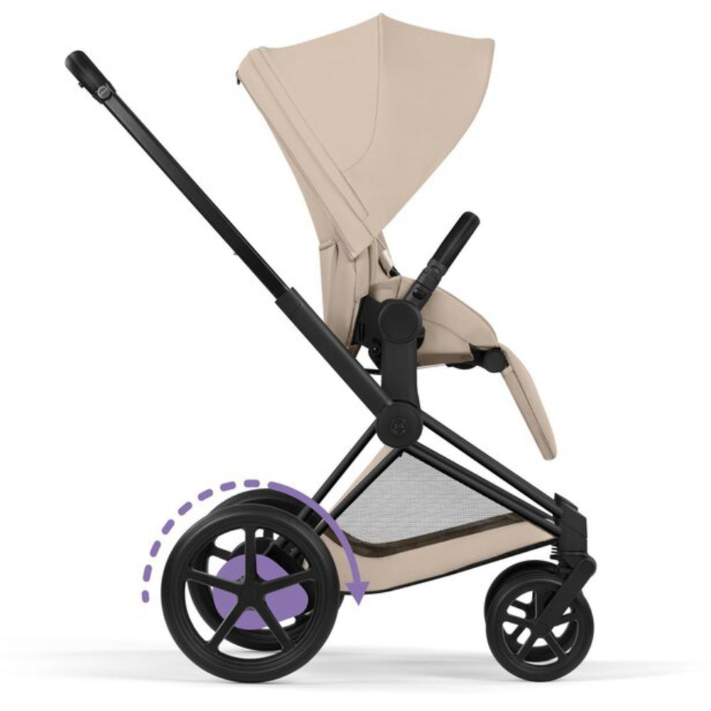 Køb Cybex Cozy Beige/Beige Epriam Comfort Matt Black Inklusiv Foldbar Liggedel