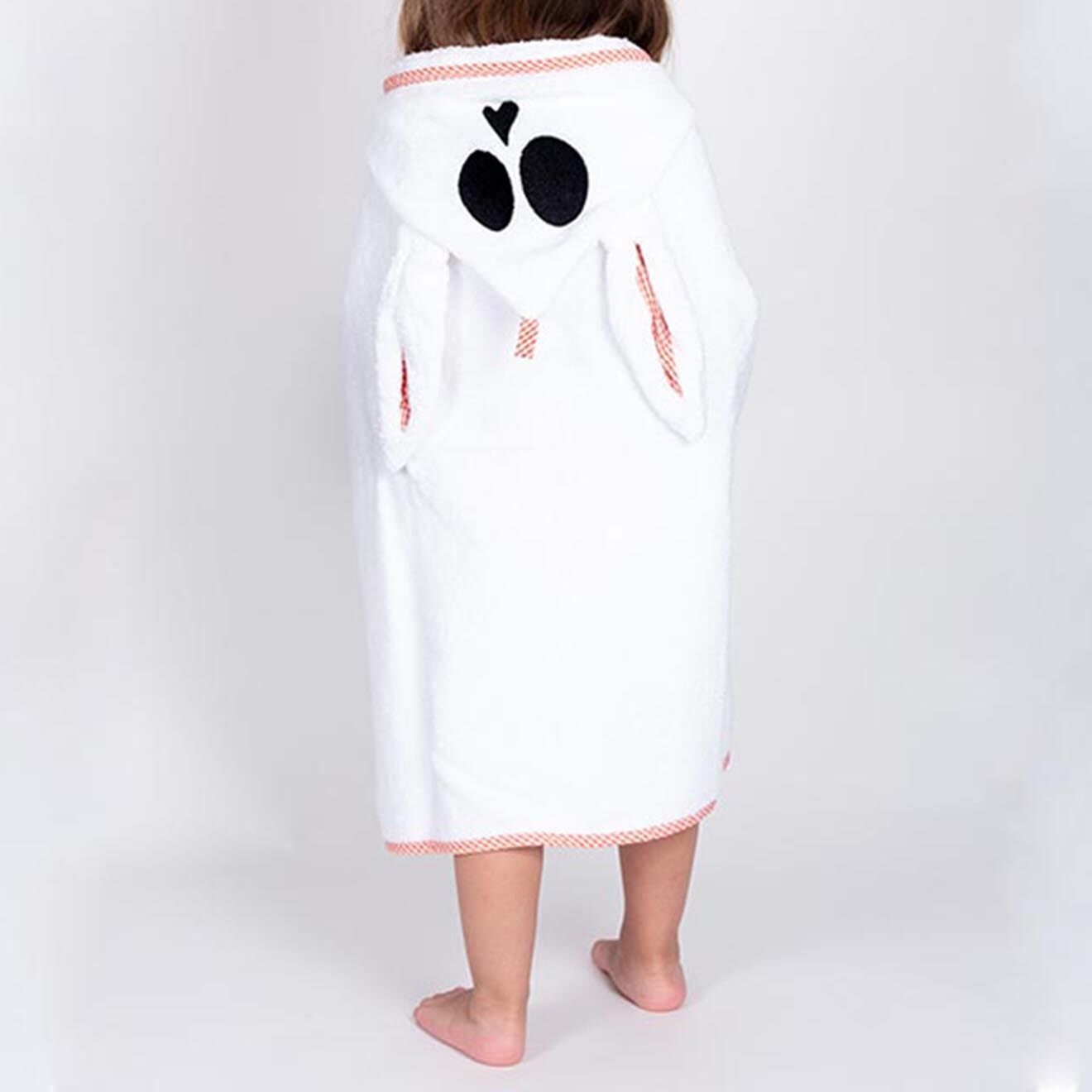 Papate Cape de Bain en Coton Bio Alaska blanc/vichy - 100x75 cm